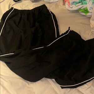 SHEIN Black Track Pants with White Trim